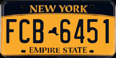 NY license plate FCB6451