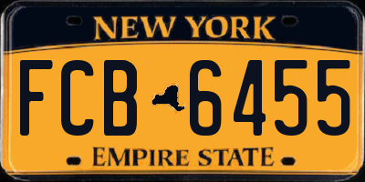 NY license plate FCB6455