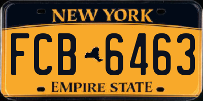 NY license plate FCB6463