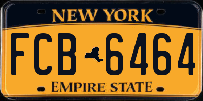 NY license plate FCB6464