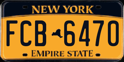 NY license plate FCB6470