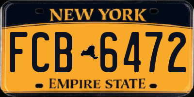 NY license plate FCB6472