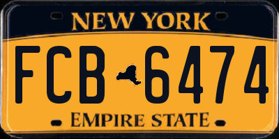 NY license plate FCB6474
