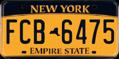 NY license plate FCB6475