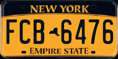 NY license plate FCB6476