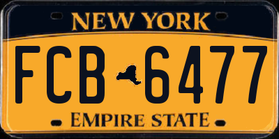 NY license plate FCB6477