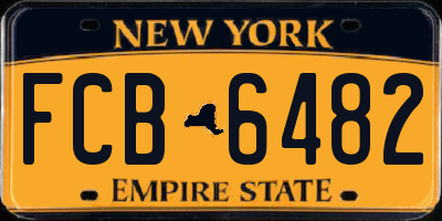 NY license plate FCB6482