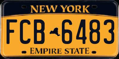 NY license plate FCB6483