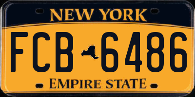 NY license plate FCB6486
