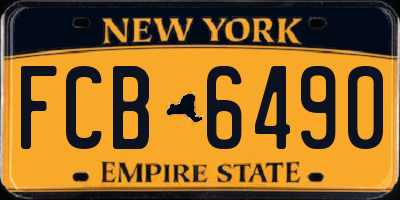 NY license plate FCB6490