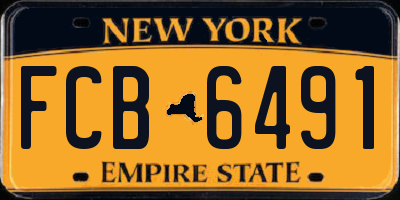 NY license plate FCB6491