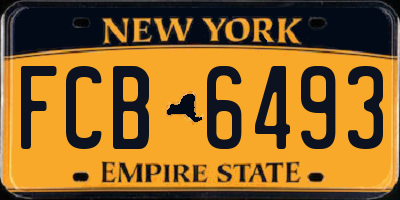 NY license plate FCB6493