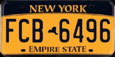 NY license plate FCB6496