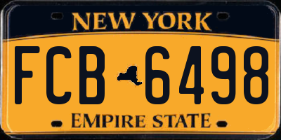 NY license plate FCB6498