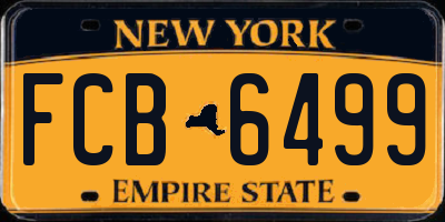 NY license plate FCB6499