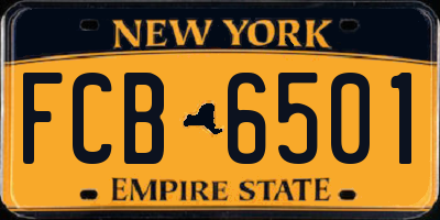 NY license plate FCB6501