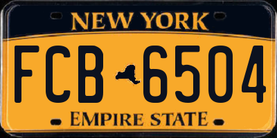 NY license plate FCB6504