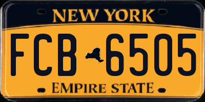 NY license plate FCB6505