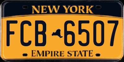 NY license plate FCB6507