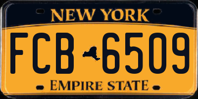 NY license plate FCB6509