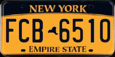 NY license plate FCB6510