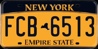 NY license plate FCB6513