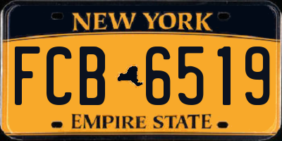 NY license plate FCB6519