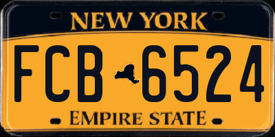 NY license plate FCB6524