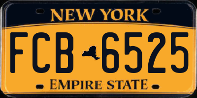 NY license plate FCB6525