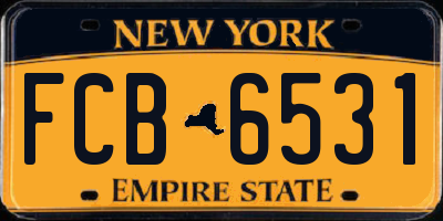 NY license plate FCB6531