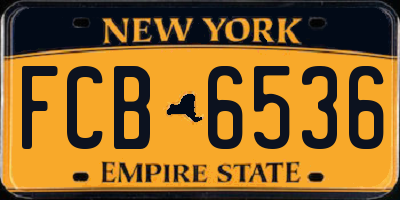NY license plate FCB6536
