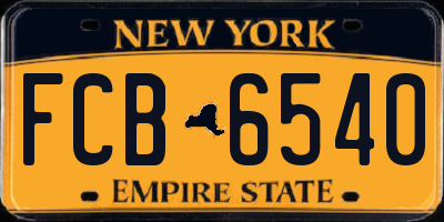 NY license plate FCB6540