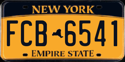 NY license plate FCB6541