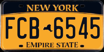 NY license plate FCB6545