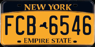 NY license plate FCB6546