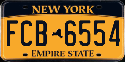 NY license plate FCB6554