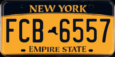 NY license plate FCB6557