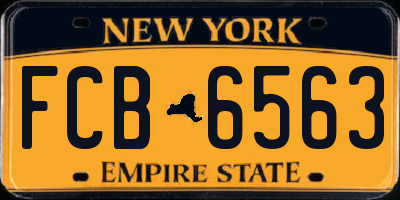 NY license plate FCB6563