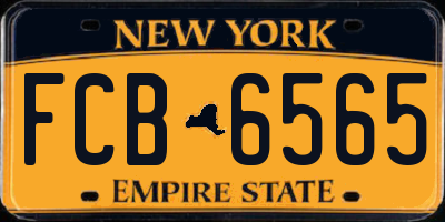 NY license plate FCB6565