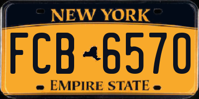 NY license plate FCB6570