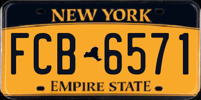 NY license plate FCB6571