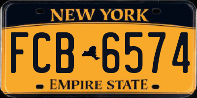 NY license plate FCB6574