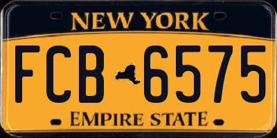 NY license plate FCB6575
