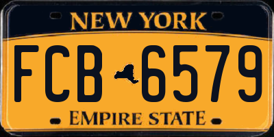 NY license plate FCB6579