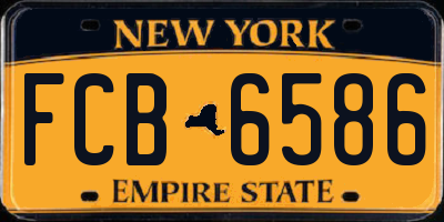 NY license plate FCB6586
