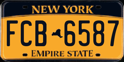 NY license plate FCB6587