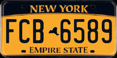NY license plate FCB6589