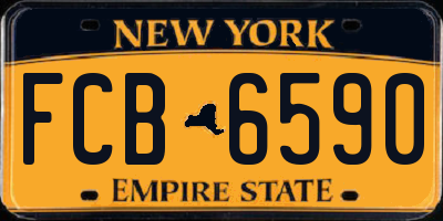 NY license plate FCB6590