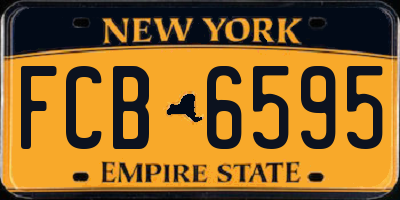 NY license plate FCB6595