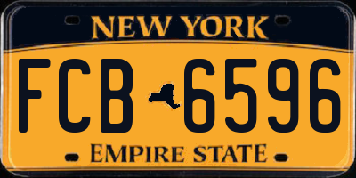 NY license plate FCB6596